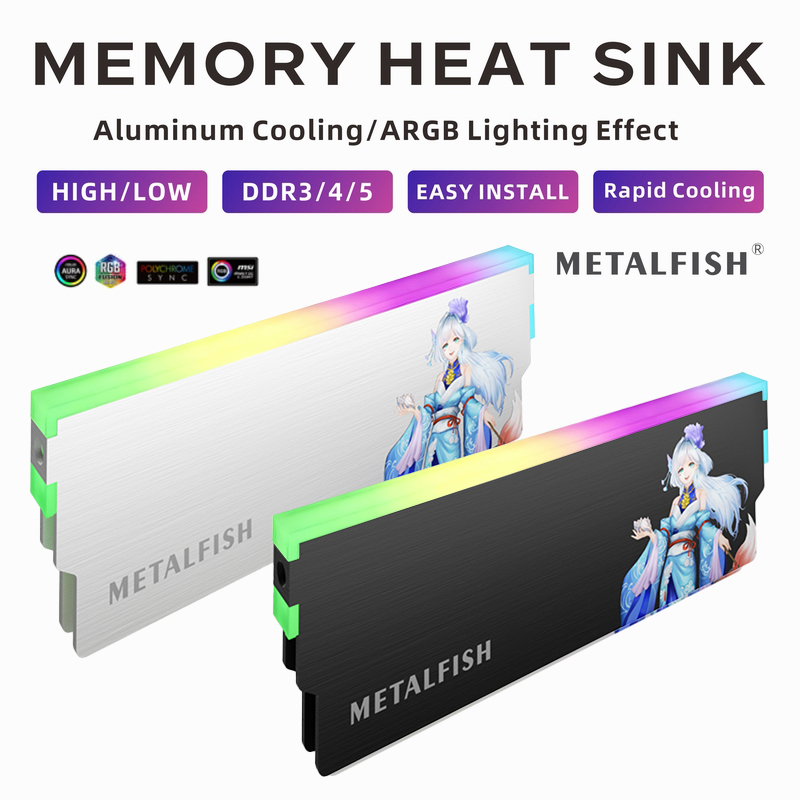 Ddr5 Ram - METALFISH DRAM Dissipatore di calore 5V-3PIN