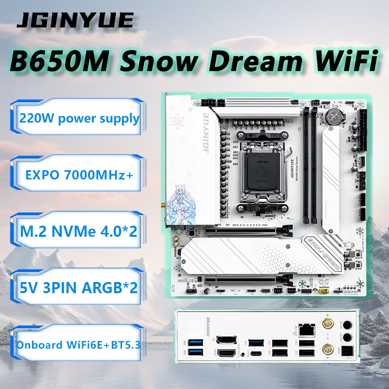 JGINYUE B650M Snow Dream WiFi  - Ddr5 Rgb Ram recensione e prezzo