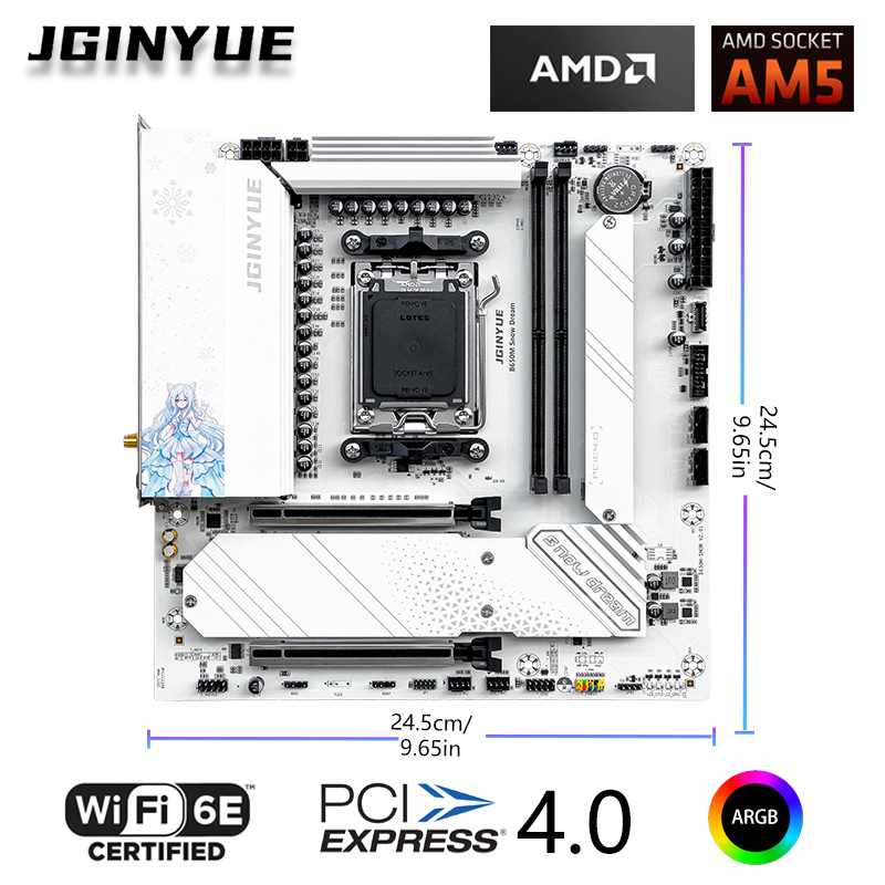 JGINYUE B650M Snow Dream WiFi  - Ddr5 Rgb Ram recensione e prezzo